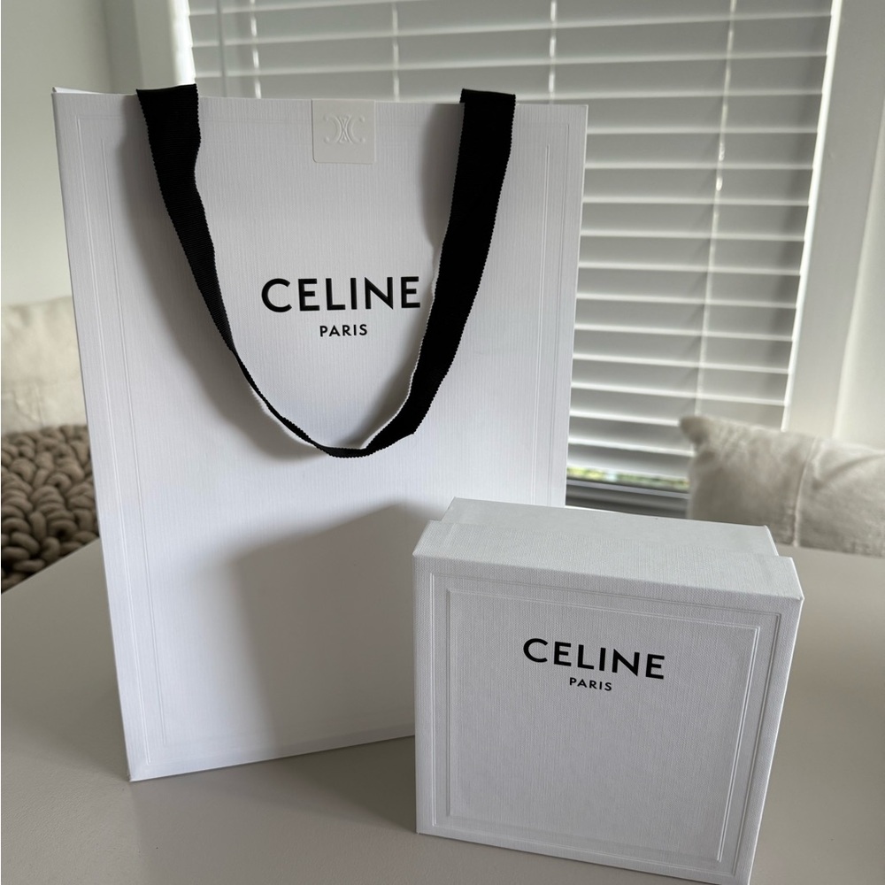 Celine White Bag and Box with Black Accents